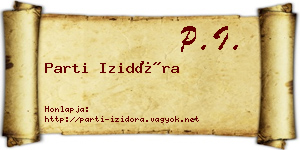 Parti Izidóra névjegykártya